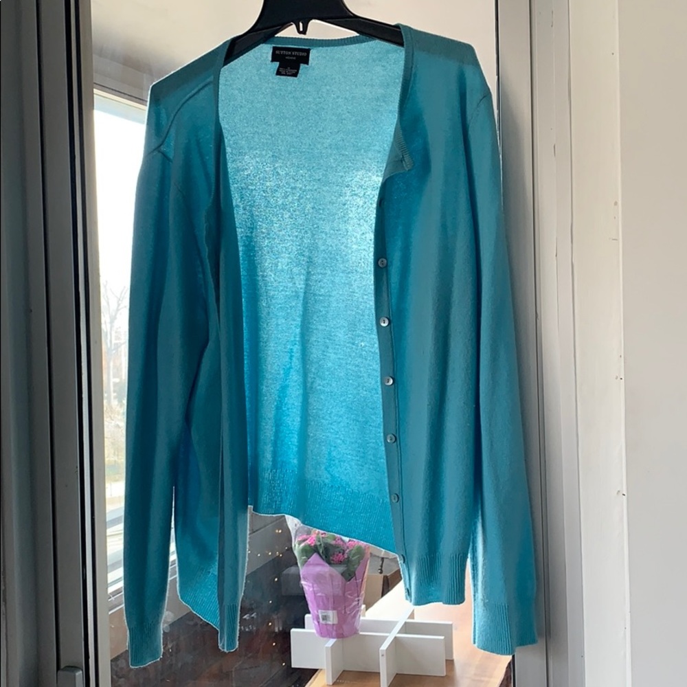 Turquoise Cashmere Cardigan